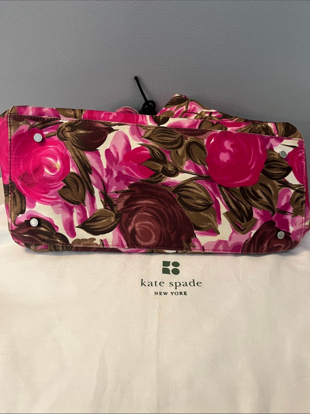 kate spade Pink and Brown Floral Tote - Picture 2 of 4